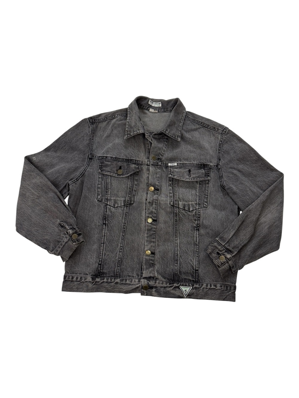 Vintage Guess Georges Marciano Denim Jacket Men’s XL Trucker Faded Black USA